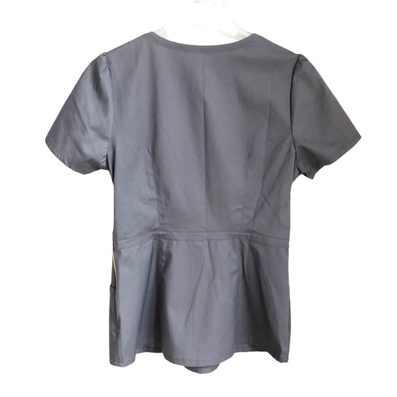 JAANUU Grey Scrub Top  Side Zipper Small - Picture 7 of 10